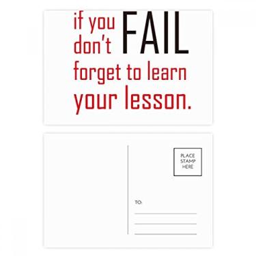 Imagem de Citação If You Fail Don't Forget To Learn Your Lesson Conjunto de cartões postais de aniversário Cartão de agradecimento