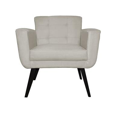 Imagem de Conjunto 2 Poltrona Estofada Salão de Beleza Geovana Suede Bege - LM DECOR