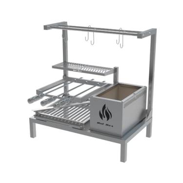 Imagem de HOTBOX, Parrilla de Alvenaria 74X45 Com Grelha Argentina + 3 espetos e Tendal