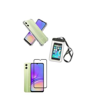 Imagem de Kit Capa a Prova D'água Samsung Galaxy A05 + Película Vidro 3D + Capa
