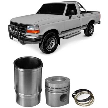 Imagem de Kit Motor Camisa Pistão Anel MWM 4.10T Ford F1000 95 a 98 Metal Leve