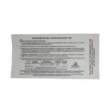 Imagem de Etiqueta Instruções de Uso Cristofóli Auto Colante