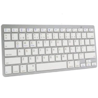Imagem de Teclado bluetooth branco com prata celular, tablet, notebook e pc Sem 