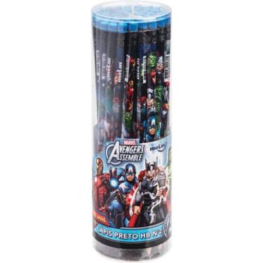 Imagem de Lápis Preto Redondo THE Avengers HB Nº2 com Borracha  Pote com 48 Unid