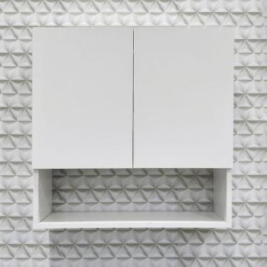 Imagem de Módulo Suspenso 2 Portas Parede Armário Aéreo Para Cozinha Branco