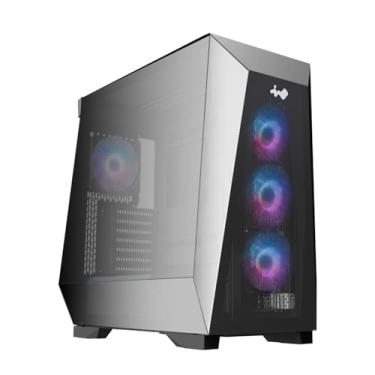 Imagem de Chassi para jogos InWin Prism Mid Tower - suporta ATX, Mini-ITX - Recursos de visão panorâmica ultralarga - Suporte GPU de até 435 mm - Inclui 4 x ventiladores ARGB pré-instalados de 120 mm