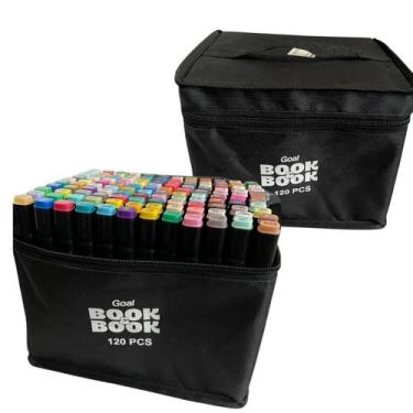 Imagem de Kit Canetas Marcador Para Colorir Ponta Dupla E 120 Cores - Book Book