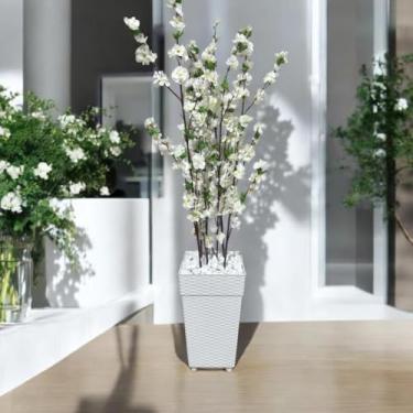 Imagem de Planta Artificial Cerejeira Rosa Com Vaso Grande Decoraçao Enfeite Casa(Cerejeira Branca)