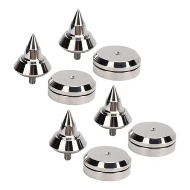 Imagem de Generic Pés de Absorção de Choque de Alto -falante, 4 Conjuntos de Alumínio Alumínio Spike Pad Fáceis de Instalar para o Amplificador de Cd Dvd Player