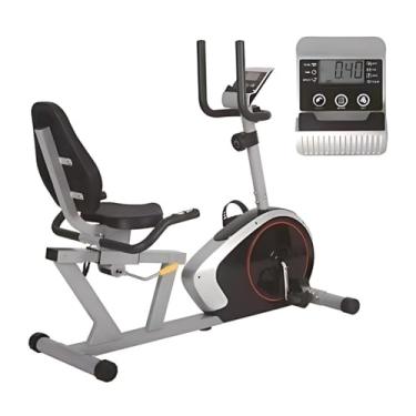 Imagem de Bicicleta Ergométrica Horizontal Magnética com Monitor LCD, Sensor de Pulso e Flywheel 5kg – Silenciosa, Ideal para Uso Residencial