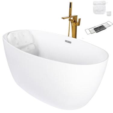 Imagem de Kit Banheira Imersao Freestanding Luxo 1.50M Mist Dourado - Smart Nort