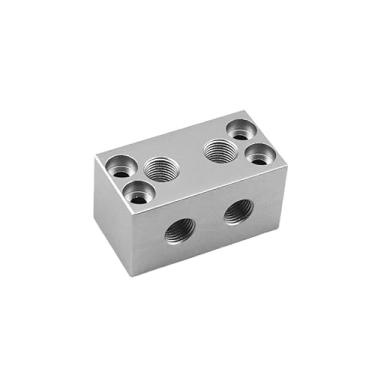 Imagem de Liga de alumínio 2-12 unidirecional 35 x 35 mm furo de cotovelo 1/10.2 cm placa de confluencer independente bloco principal encaixe de ar pneumático (2 vias 35 x 35 mm G1l4)