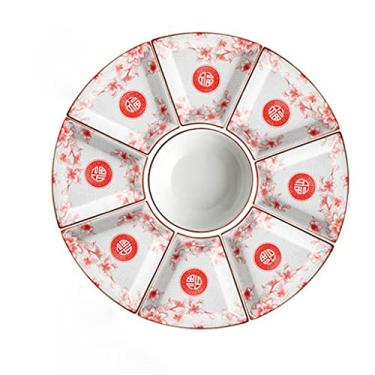 Imagem de Pratos pratos ninho de sopa, conjunto de utensílios de mesa de cerâmica, tigelas e pauzinhos (D conforme mostrado)