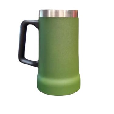 Imagem de Caneca Térmica Inox de Cerveja, Copo Térmico Dupla Camada, 709ml, para Bebidas Geladas e Chopp (Verde Militar)