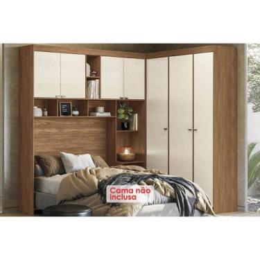 Imagem de Guarda Roupa Casal 7 Portas e 4 Gavetas Lugano jatoba/Areia - Santos A