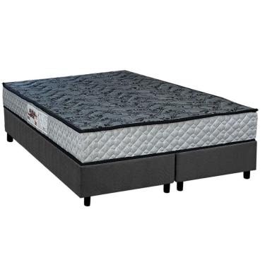 Imagem de Conjunto Box Queen: Colchão Espuma Paropas D23 Ag65 Royalle Rustico + Base Crc Suede Gray (158x198)