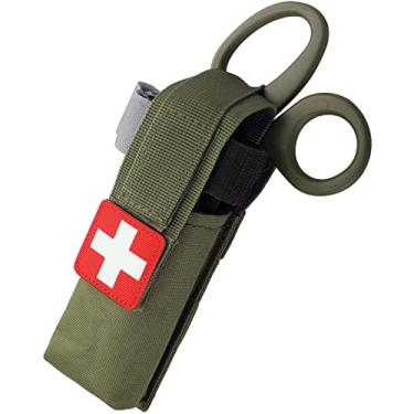 Imagem de LIVANS Bolsa tática para tesouras médicas, bolsa para tesouras médicas Molle, bolsa EMT adequada para torniquete, tesouras EMT, faca dobrável, lanterna tática, bolsa organizadora pequena para