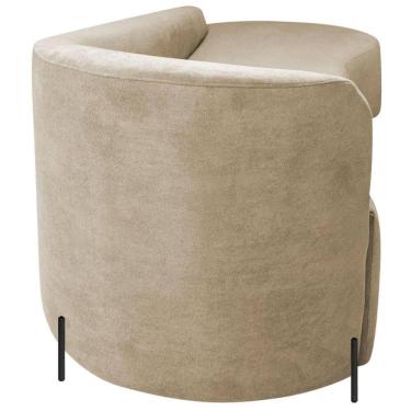 Imagem de Divã Recamier Orgânico França 220cm Lado Dir Pés Metal Preto Bouclé Cor Bege