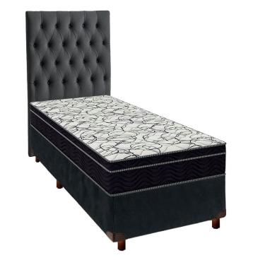 Imagem de Box Bau Blindado Marrom + Colchão Casal High Foam Ortobom