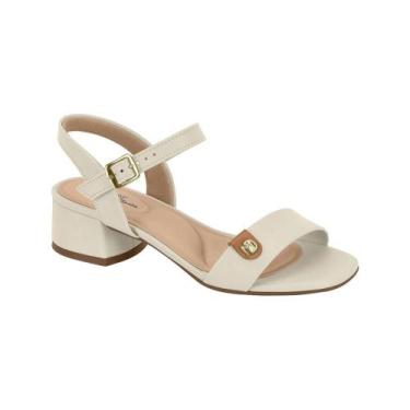 Imagem de Sandália Modare Feminina Salto Bloco Baixo Tira Off White, 36, Off whi