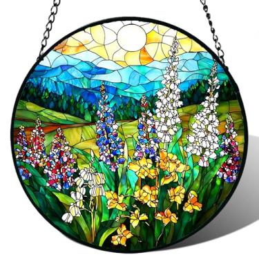 Imagem de Pendurado em vitrais, flores silvestres, cenário de plantas silvestres, para decoração de casa, enfeite de apanhador de sol, nascer do sol, vale, dia das mães, presentes de aniversário para mulheres