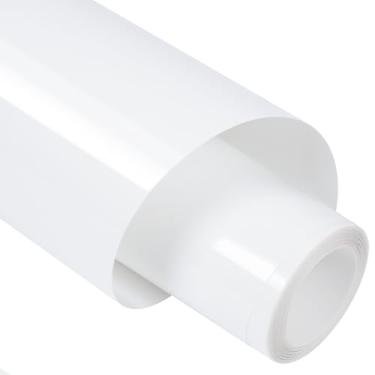 Imagem de TORC Rolo de vinil branco PU HTV transferência de calor 30,5 cm x 3 m ferro em vinil para camisetas artesanais - Fácil de cortar e remover ervas daninhas para design de transferência de calor