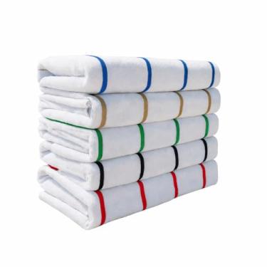 Imagem de Kit Toalha de Praia Banho Piscina Hotel 420g Grossa 75x150cm Grande (1)