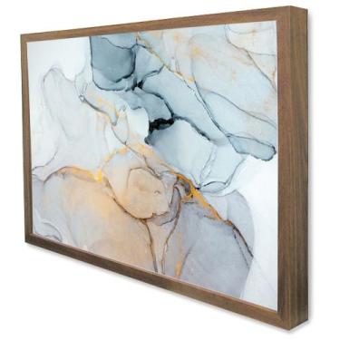 Imagem de Quadro Decorativo Abstrato Mármore Neutro em Moldura Caixa - TaColado,