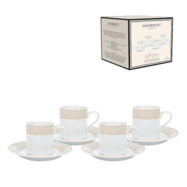 Imagem de Jogo de Xícaras de Café Regalis 90ml Porcelana com Borda Dourada 4 Peç