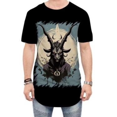 Imagem de Camiseta Longline Bafomé Vintage Pentagrama 4 - Kasubeck Store®, M