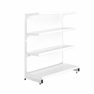 Imagem de Gôndola Prateleira 4 Níveis 40x30 New Plus 1,40 Ponta PE Branco - SA G
