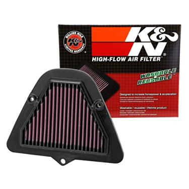 Imagem de K&N Filtro de ar do motor original de alto fluxo vitalício: aumente a potência e a aceração, lavável, premium: compatível com KAWASAKI 2009-2025: (veja a descrição do produto para modelos selecionados