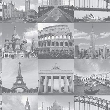 Imagem de Papel De Parede Adesivo Lavável Maravilhas Do Mundo 6m