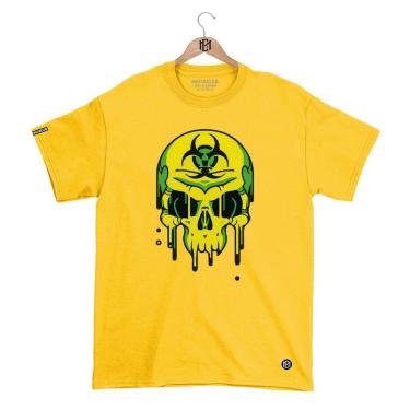 Imagem de Camiseta Mafiaclub Gola Redonda Estampa CAVEIRA RADIOATIVA Streetwear fio 30.1 Penteado