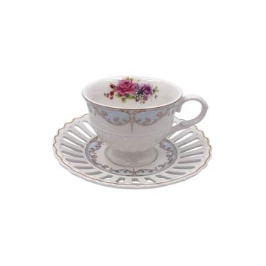 Imagem de Jogo de Xícaras para Café com Pires LHermitage New Bone China Mon Cheri 80 ml - 6 peças