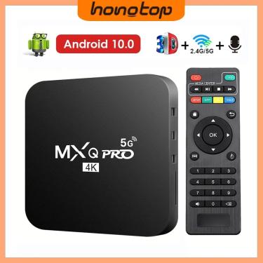 Imagem de MXQPRO-Android 10 TV Set Top Box  Vídeo HD 4K  2.4G  5G  Wi-Fi  Bluetooth inteligente  Media Player