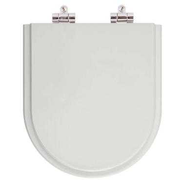 Imagem de Assento Sanitário Poliester Soft Close Smart Cinza Prata para vaso Celite