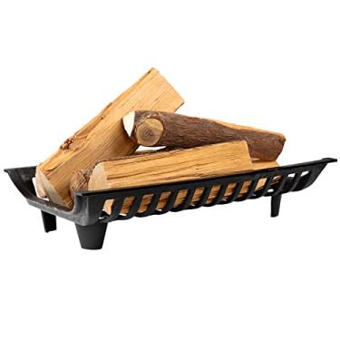 Imagem de AGTEK Grelha de lareira de 60,96 cm para serviço pesado de aço sólido Grelhas de fogo Fogão a lenha Chaminé Suporte de rack para queimar chaminé