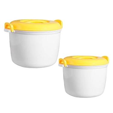 Imagem de RORPOIR 2 pçs panela térmica de arroz panela de pressão micro-ondas panela de macarrão microondas panela de arroz panela de macarrão panela de arroz panela de cozimento a vapor cesta de sopa panela de