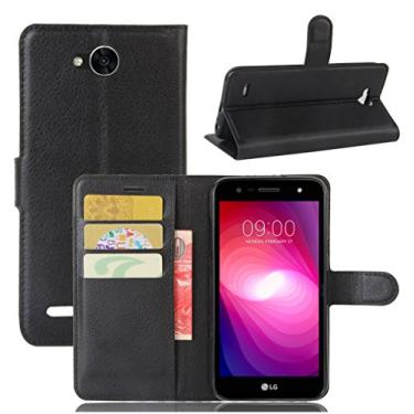 Imagem de Capa para LG X Power2, capa carteira flip de couro PU premium com compartimento para cartão, suporte e fecho magnético [capa interna à prova de choque de TPU] Compatível com LG X Power2