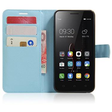 Imagem de Capa carteira Lenovo VIBE C/A2020, capa carteira flip de couro PU premium com compartimento para cartão, suporte e fecho magnético [capa interior à prova de choque de TPU] Compatível com Lenovo VIBE