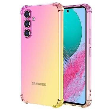 Imagem de Ueokeird Capa para Galaxy M54 5G, capa para Samsung M54 5G SM-M546B, capa protetora transparente e fofa gradiente fina antiarranhões flexível TPU à prova de choque para Samsung Galaxy M54 5G (rosa)