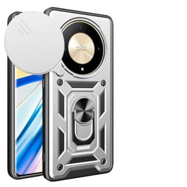 Imagem de Kukoufey Capa compatível com Xiaomi Redmi A3 e Poco C61 4G com capa de lente de câmera deslizante - Prata (23129RN51X)