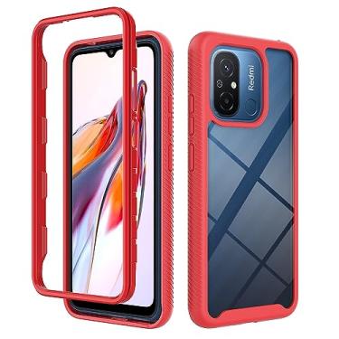 Imagem de Kukoufey Capa compatível com Xiaomi Poco C55 22127PC95I, capa protetora antiqueda e absorção de choque compatível com Xiaomi Redmi 11A 22120RN86C / Redmi 12C 22120RN86G capa vermelha