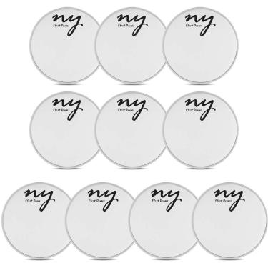 Imagem de Kit 20 Peles Porosas para Bateria 22" Branca New York