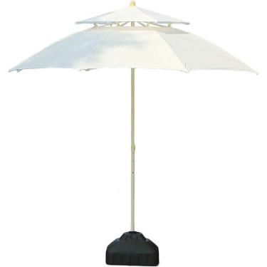 Imagem de Guarda-sóis de 9' para praia/piscina/jardim/pátio Guarda-chuva de topo duplo, mercado resistente à água/UV Guarda-chuva de mesa para exterior Guarda-sol para exterior Guarda-sol para exterio