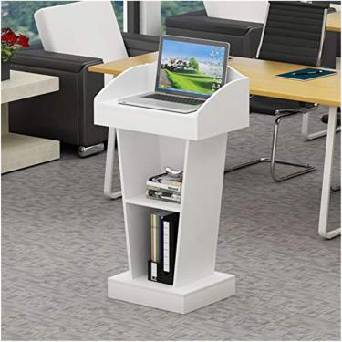 Imagem de Pódio Pódio de madeira com ampla superfície de leitura Multiuso em pé Púlpito Recepção Restaurante Púlpito Púlpito Escola Conferência Hotel Pódio Suporte Púlpito Escritório, Branco, 40x60x11