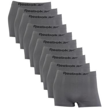 Imagem de Kit 10 Cuecas Boxer Masculina Reebok Classic Original Lisa, Cinza, P