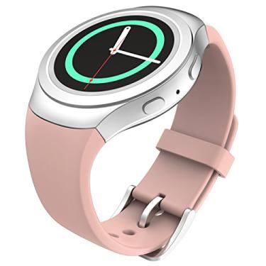 Imagem de MoKo Pulseira de relógio compatível apenas com Samsung Gear S2 (S2 SM-R720/SM-R730), pulseira esportiva de substituição de silicone macio, não serve para S2 Classic (SM-R732 e SM-R735), não serve para Gear Fit2, Vintage Rose
