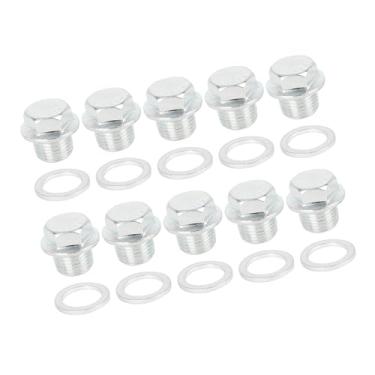 Imagem de VekAuto 10 conjuntos M16x1,5 metal carro motor óleo cárter dreno tampa parafuso parafuso plug com junta acessórios automotivos